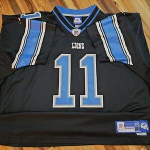 Reebok Black and Blue Men's Jersey